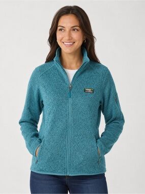 L.L.Bean Teal Full Zip Fleece Sweater Jacket Medium Regular